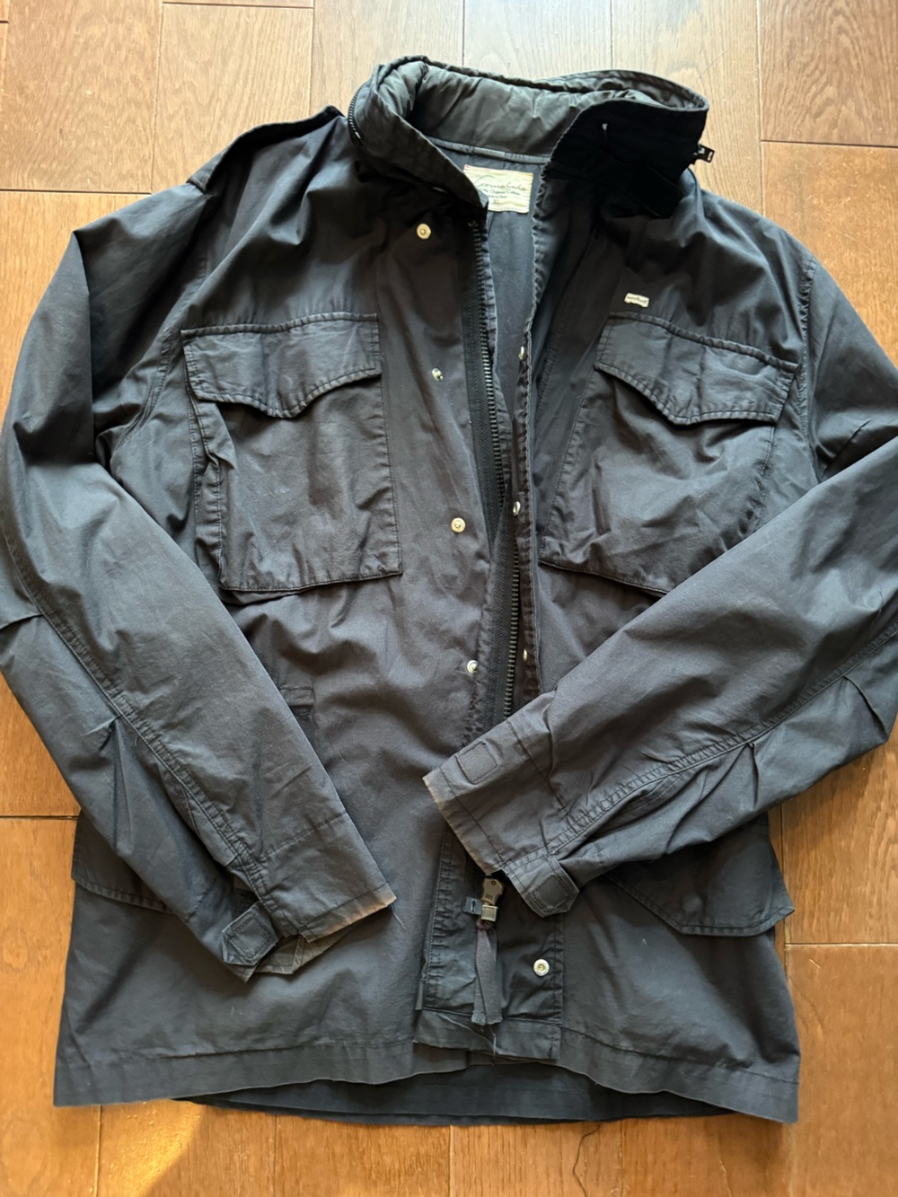 Loomstate Military Jacket in Black Cotton Jacket